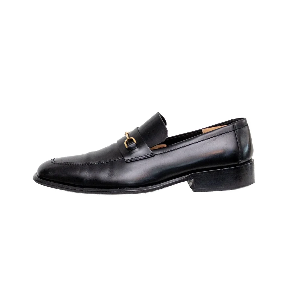 Gucci Tom Ford Era Horsebit Loafers Black Leather Dress Shoes 12.5D Italy Men's